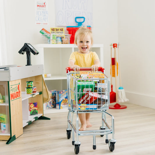 Melissa & Doug Toy Shopping Cart with Sturdy Metal Frame