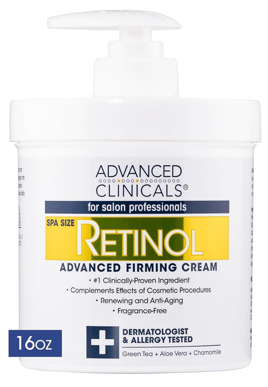 Advanced Clinicals Retinol Body Lotion | Face Lotion & Body Cream | Crepey Skin Care Treatment, 16oz